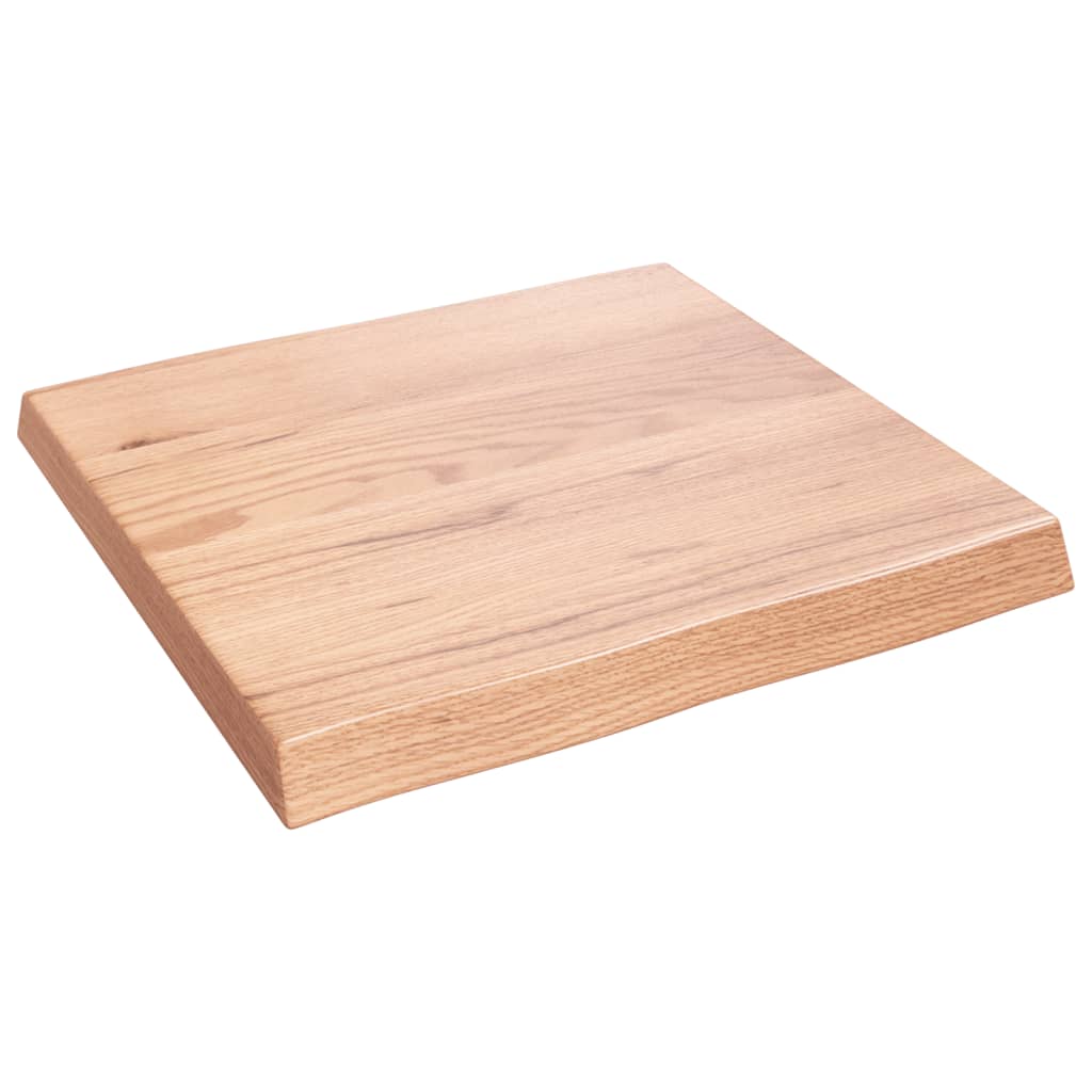 Bordplate lysebrun 60x60x(2-6)cm behandlet heltre naturlig kant