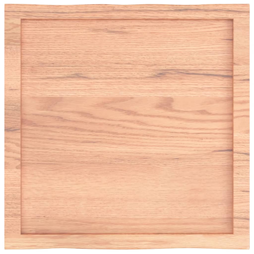 Bordplate lysebrun 60x60x(2-6)cm behandlet heltre naturlig kant