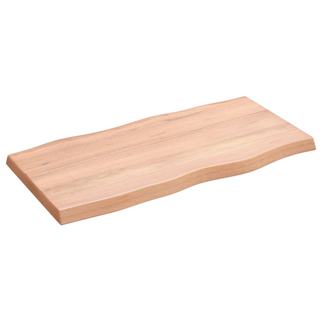 Bordplate lysebrun 80x40x(2-4)cm behandlet heltre naturlig kant