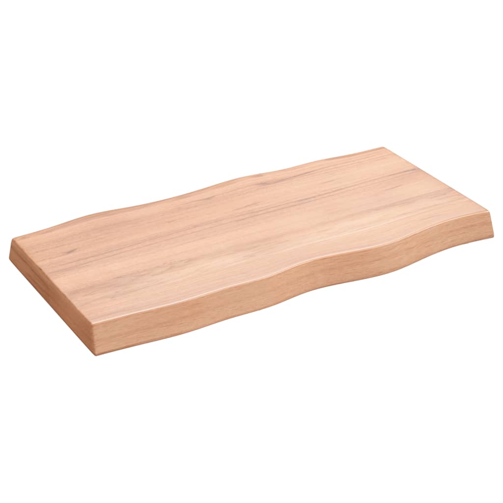 Bordplate lysebrun 80x40x(2-6)cm behandlet heltre naturlig kant