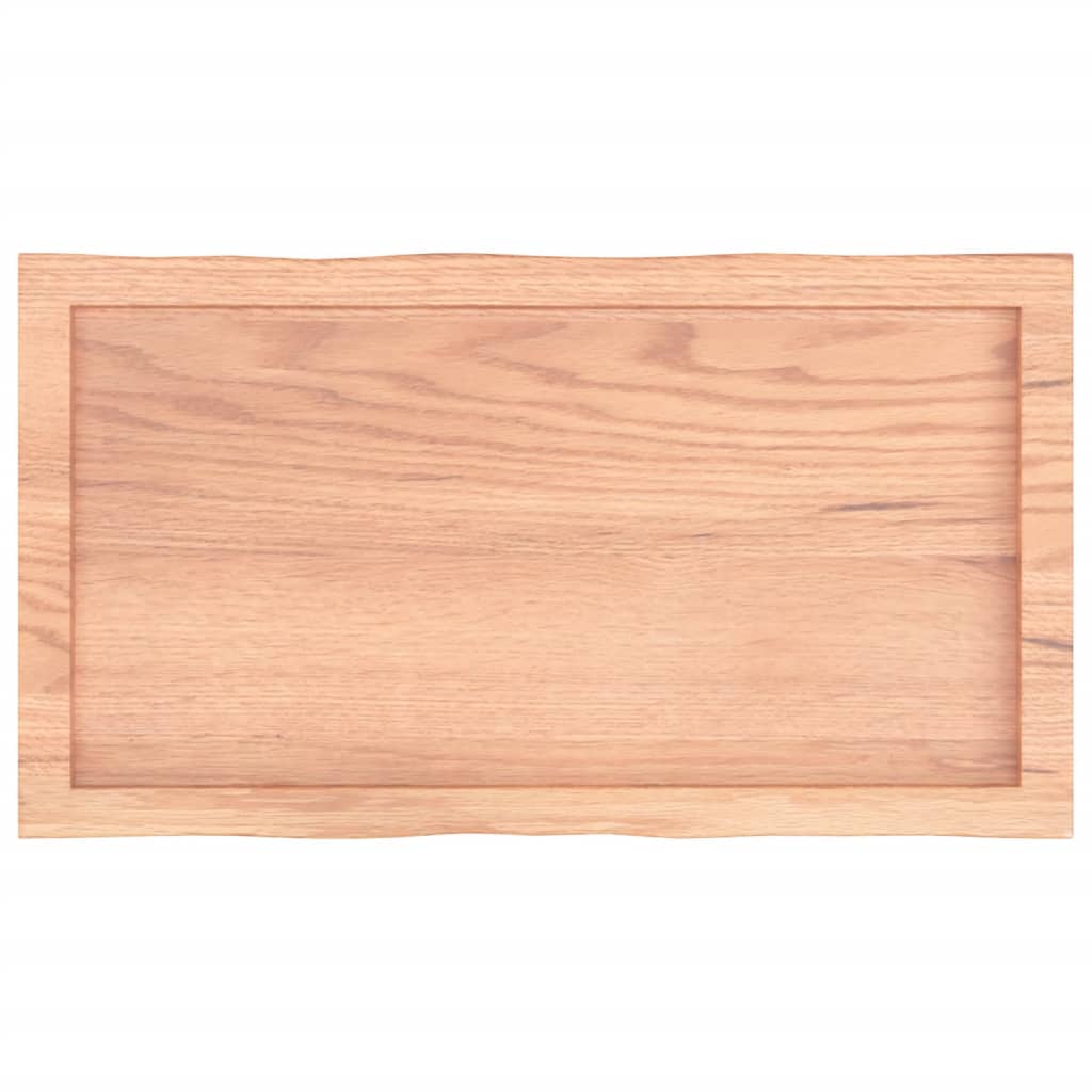 Bordplate lysebrun 80x40x(2-6)cm behandlet heltre naturlig kant