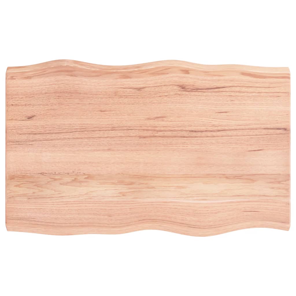Bordplate lysebrun 80x50x(2-4)cm behandlet heltre naturlig kant