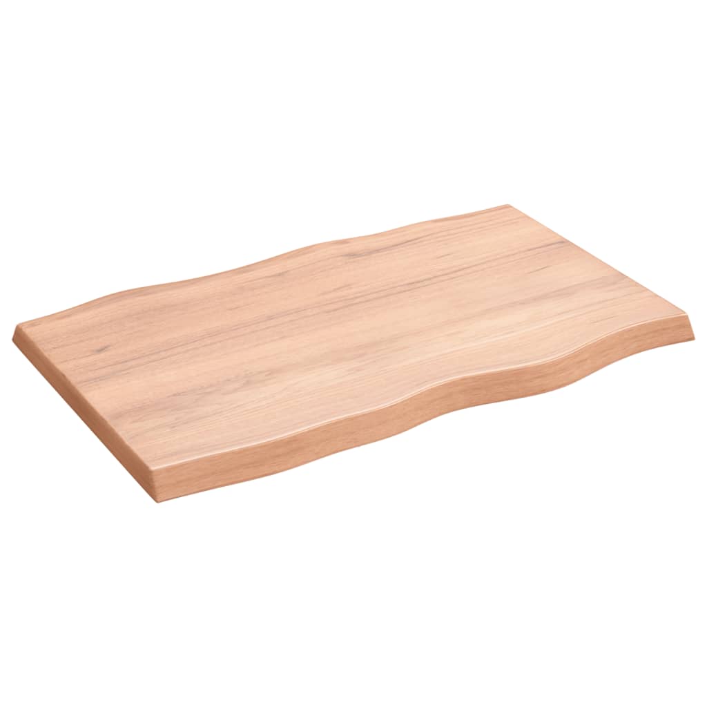Bordplate lysebrun 80x50x(2-4)cm behandlet heltre naturlig kant