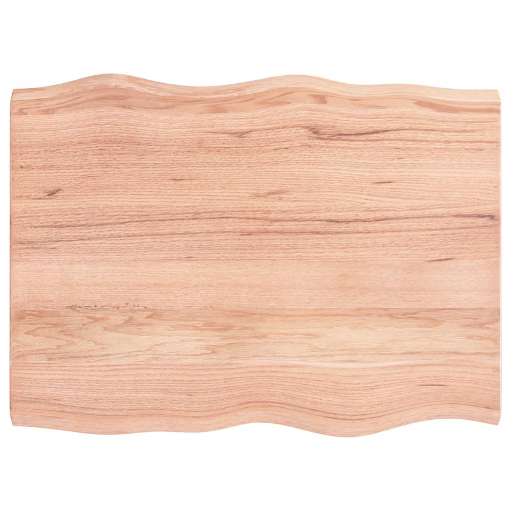 Bordplate lysebrun 80x60x(2-4)cm behandlet heltre naturlig kant