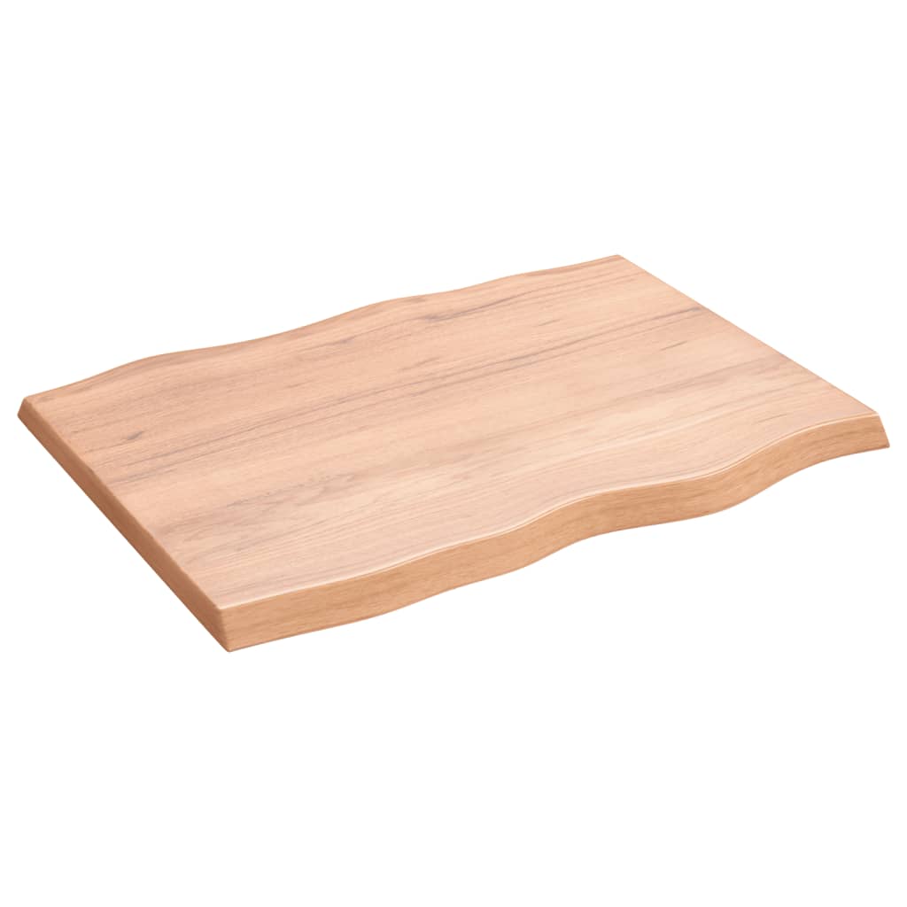 Bordplate lysebrun 80x60x(2-4)cm behandlet heltre naturlig kant