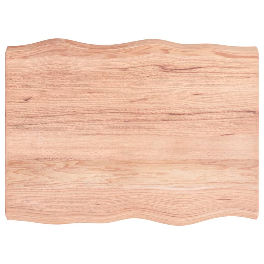 Bordplate lysebrun 80x60x(2-6)cm behandlet heltre naturlig kant
