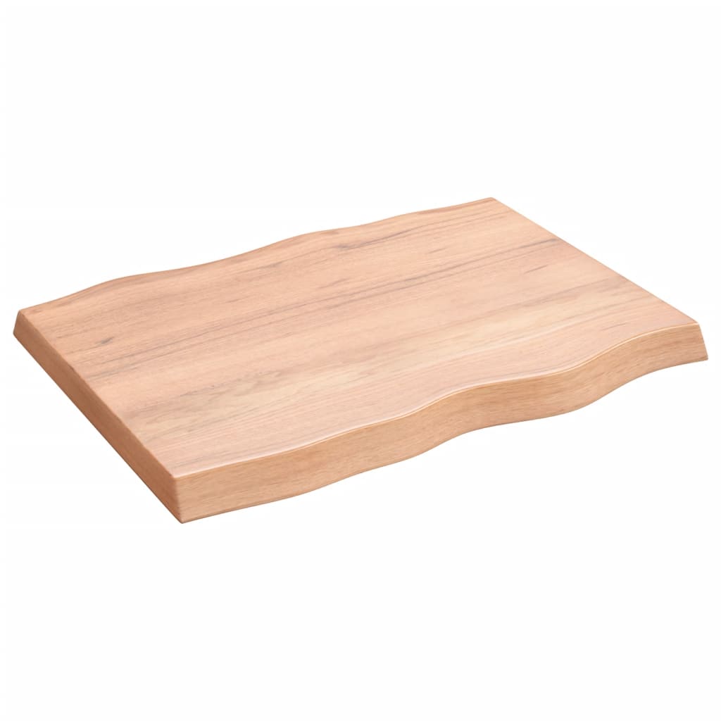 Bordplate lysebrun 80x60x(2-6)cm behandlet heltre naturlig kant