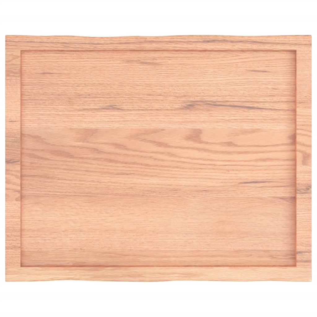 Bordplate lysebrun 80x60x(2-6)cm behandlet heltre naturlig kant