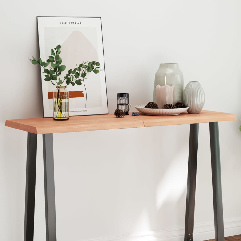 Bordplate lysebrun 120x40x(2-4)cm behandlet heltre naturlig