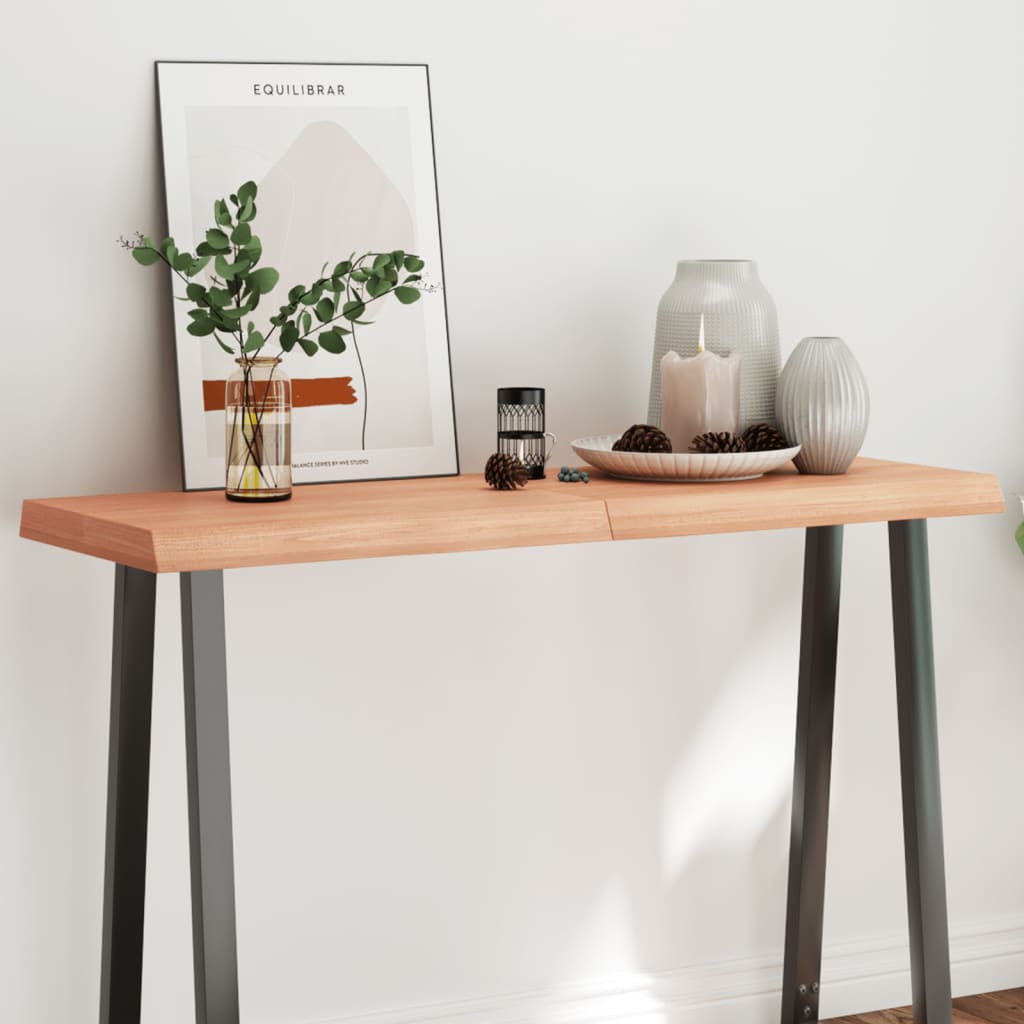 Bordplate lysebrun 120x40x(2-6)cm behandlet heltre naturlig