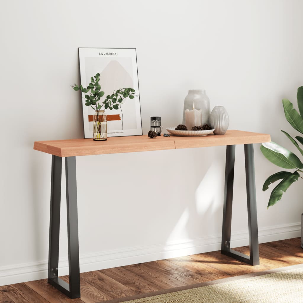 Bordplate lysebrun 140x40x(2-6)cm behandlet heltre naturlig
