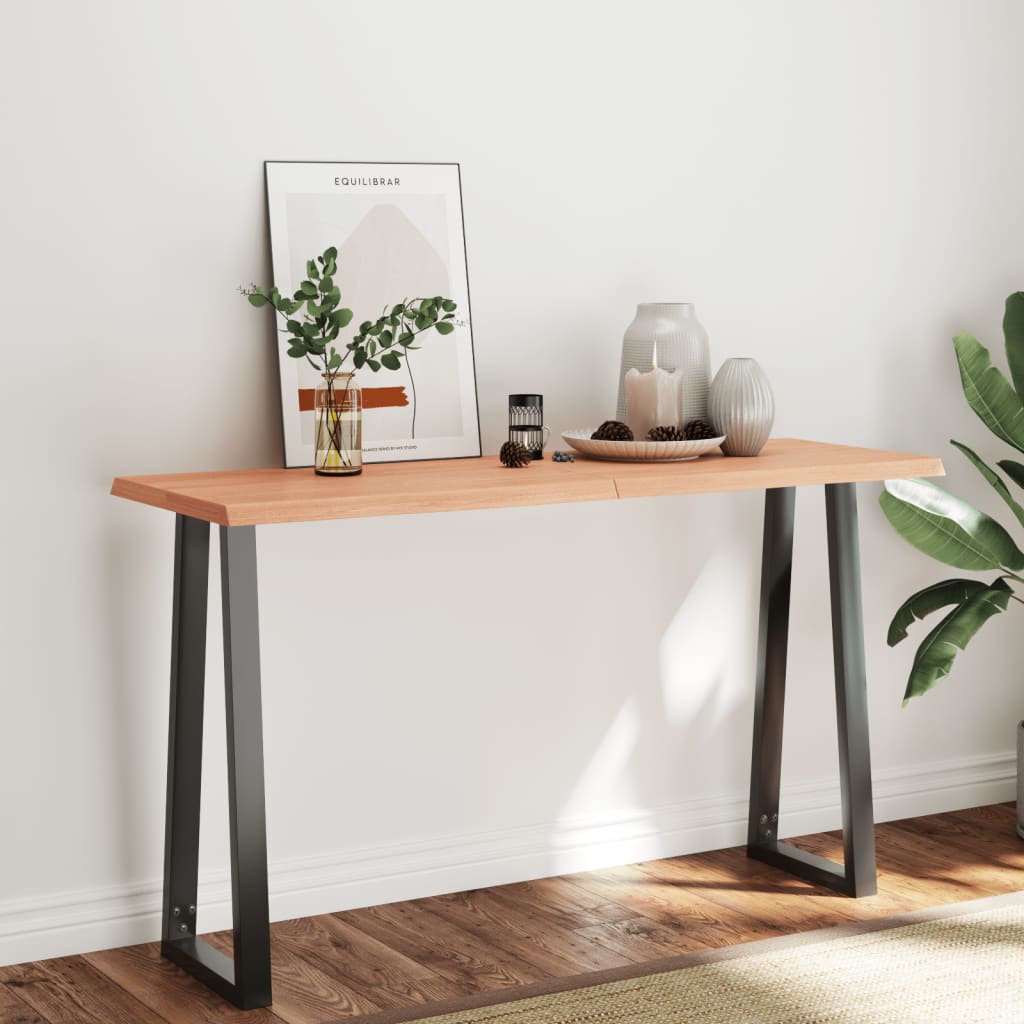 Bordplate lysebrun 140x50x(2-4)cm behandlet heltre naturlig