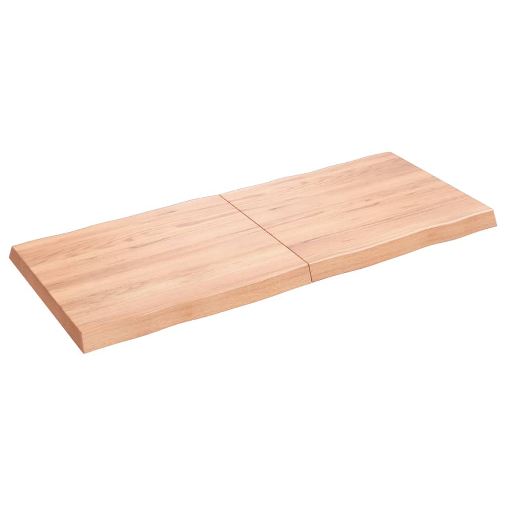 Bordplate lysebrun 140x60x(2-6)cm behandlet heltre naturlig