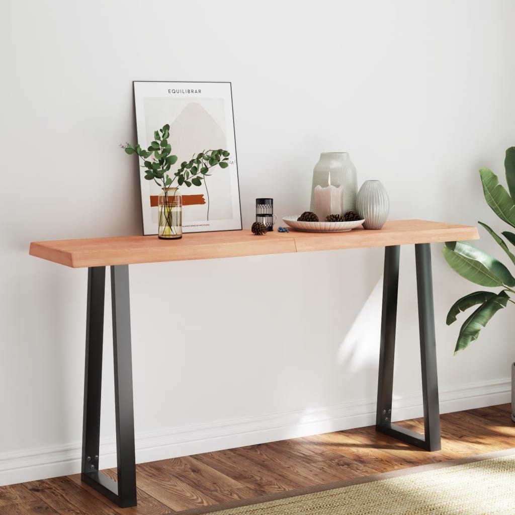 Bordplate lysebrun 160x40x(2-6)cm behandlet heltre naturlig