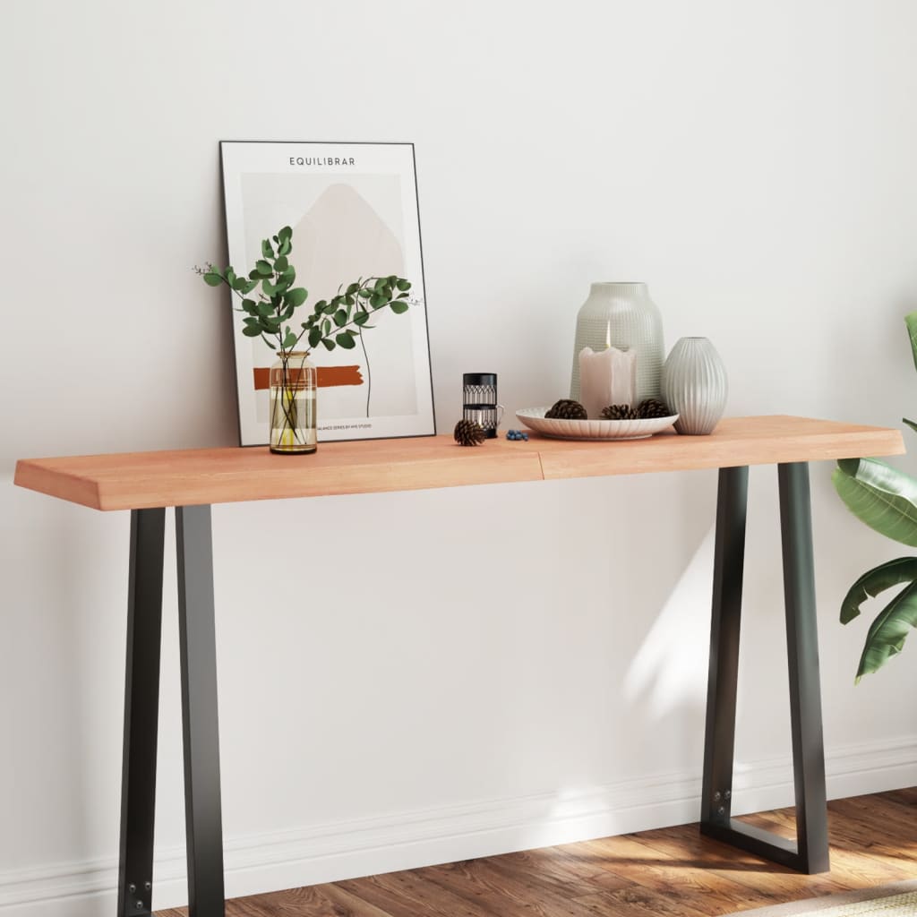 Bordplate lysebrun 160x40x(2-6)cm behandlet heltre naturlig