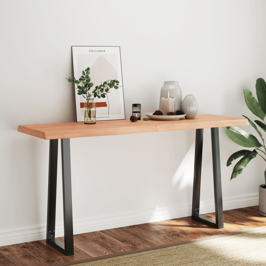 Bordplate lysebrun 160x50x(2-6)cm behandlet heltre naturlig