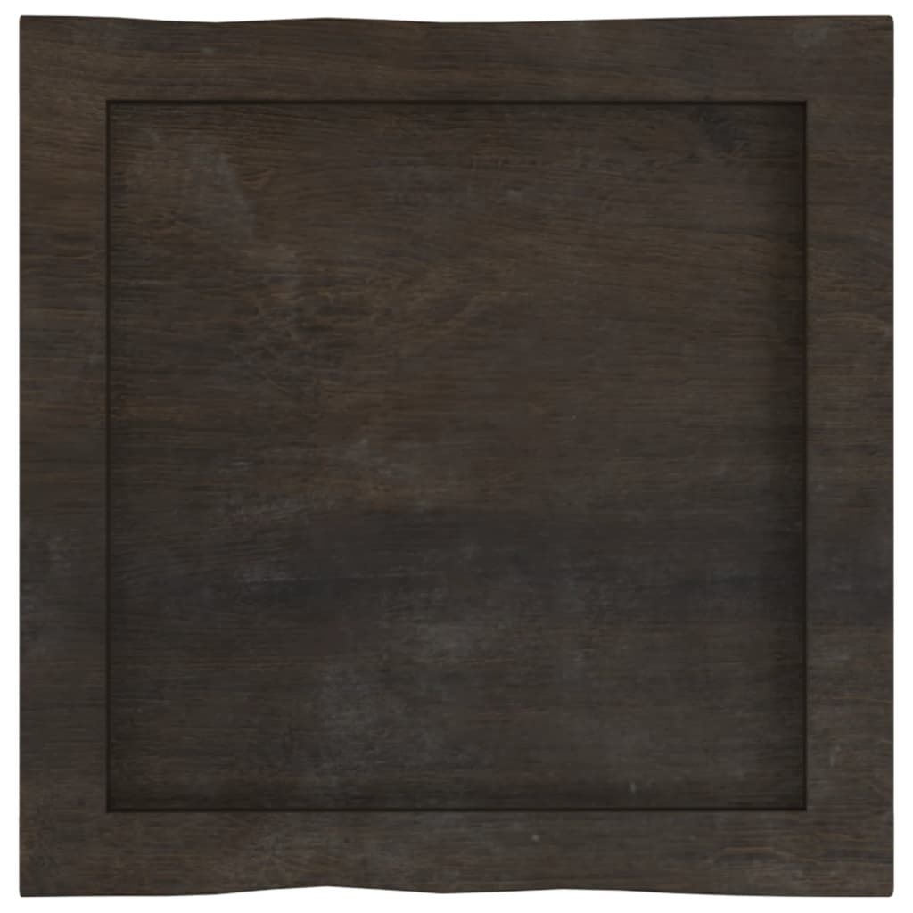 Bordplate mørkebrun40x40x(2-4)cm behandlet heltre naturlig kant