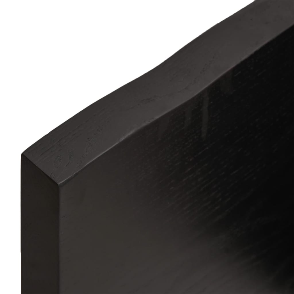 Bordplate mørkebrun40x40x(2-4)cm behandlet heltre naturlig kant