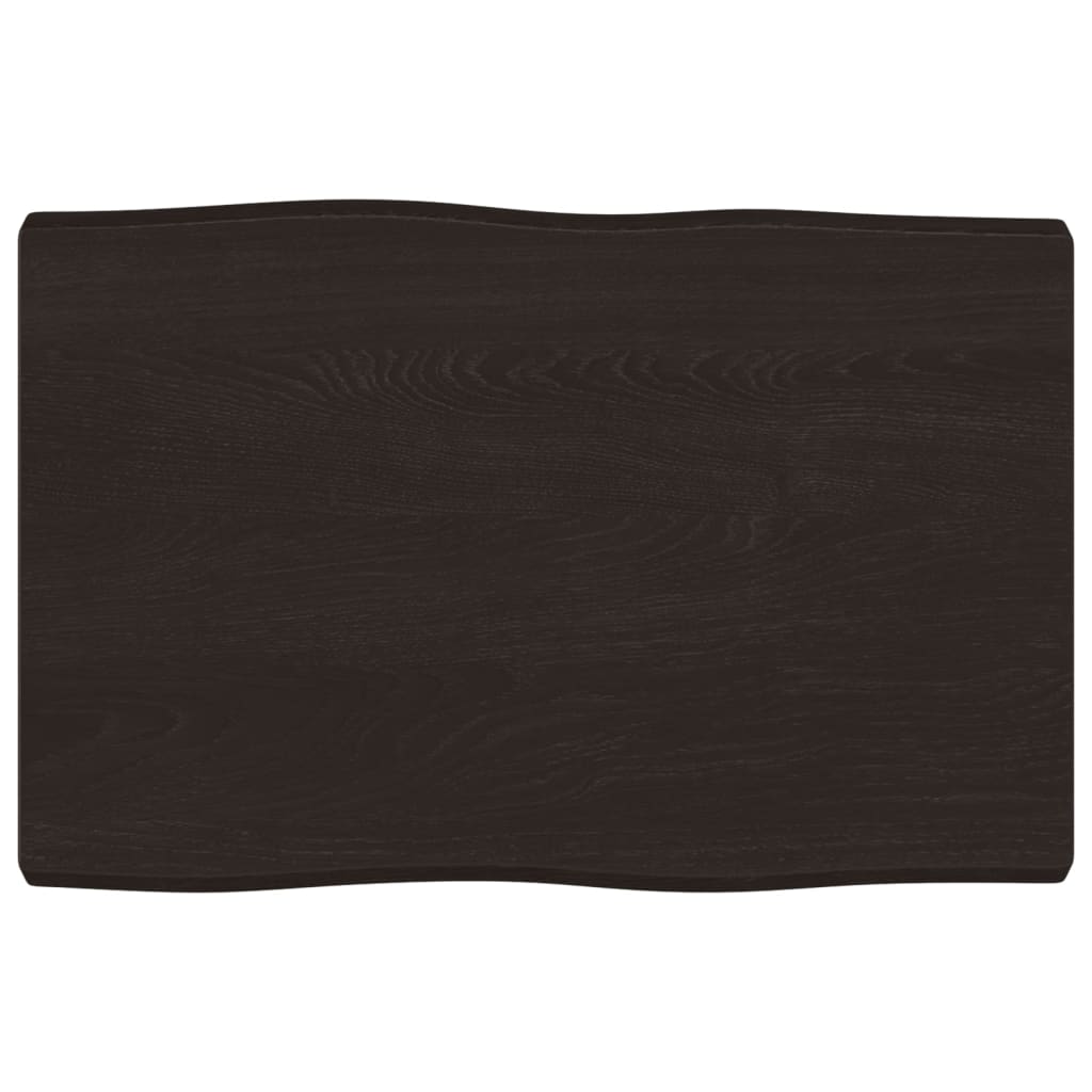 Bordplate mørkebrun60x40x(2-4)cm behandlet heltre naturlig kant