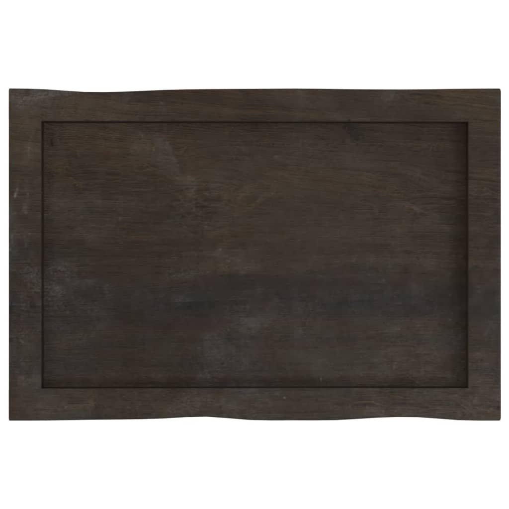 Bordplate mørkebrun60x40x(2-4)cm behandlet heltre naturlig kant