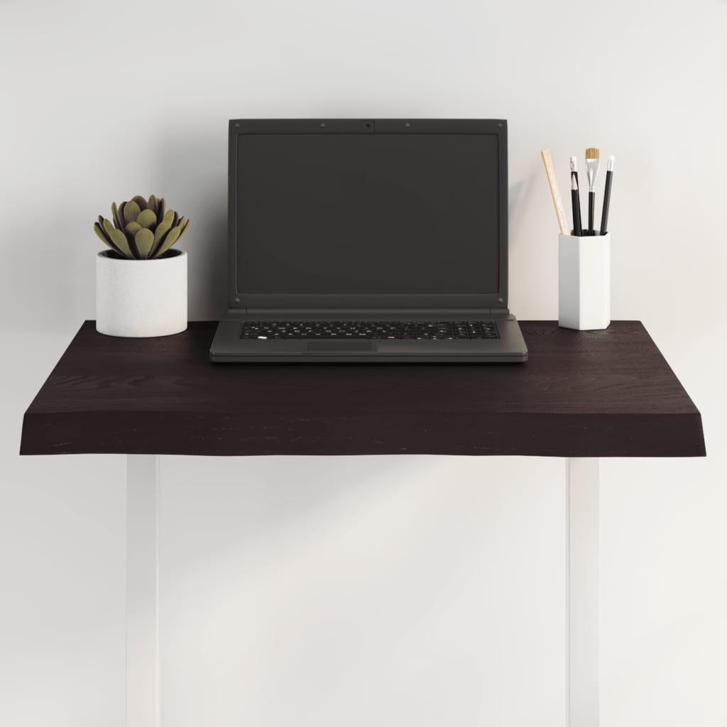Bordplate mørkebrun60x40x(2-4)cm behandlet heltre naturlig kant