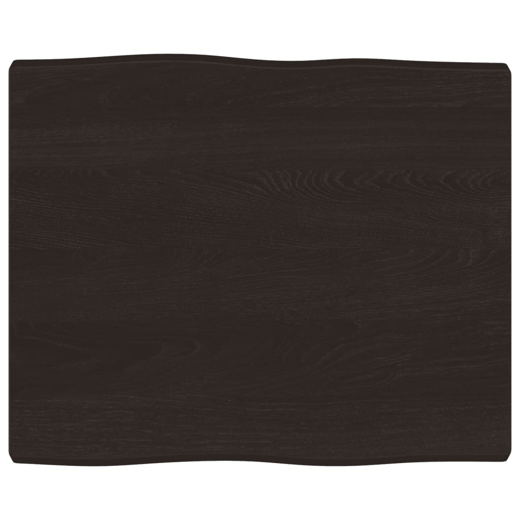Bordplate mørkebrun60x50x(2-4)cm behandlet heltre naturlig kant