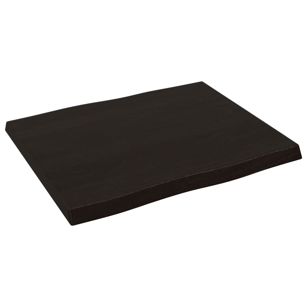Bordplate mørkebrun60x50x(2-4)cm behandlet heltre naturlig kant
