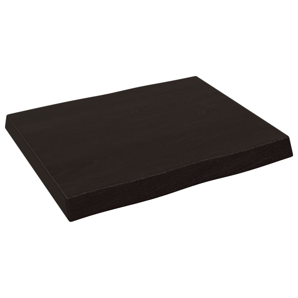 Bordplate mørkebrun 60x50x(2-6) cm behandlet heltre naturlig
