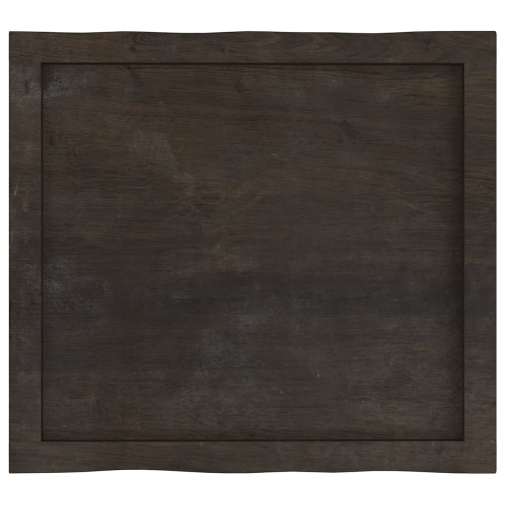 Bordplate mørkebrun 60x50x(2-6) cm behandlet heltre naturlig