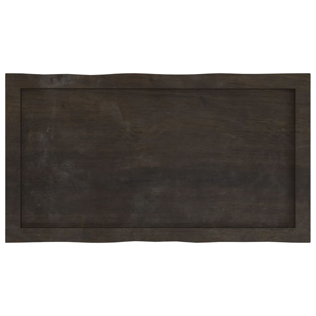 Bordplate mørkebrun80x40x(2-4)cm behandlet heltre naturlig kant