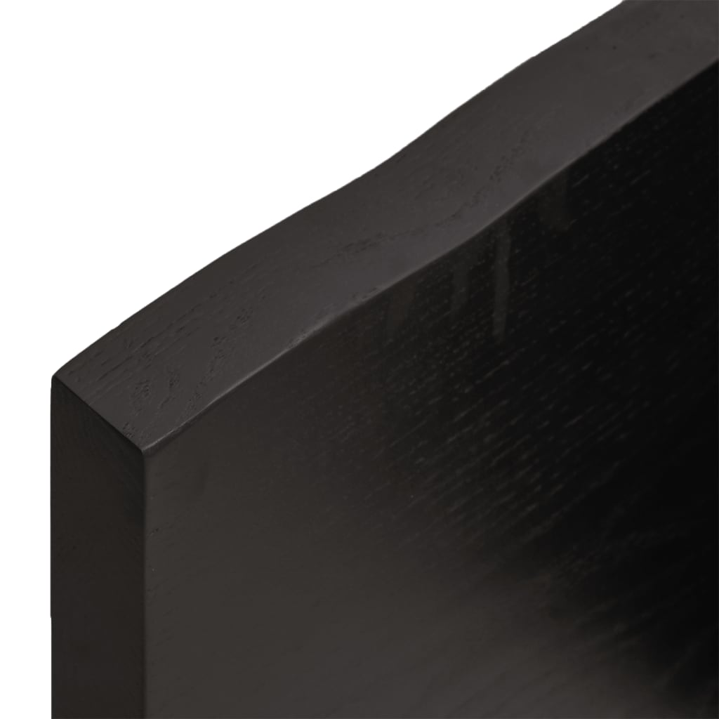 Bordplate mørkegrå 80x50x4cm behandlet heltre eik naturlig kant