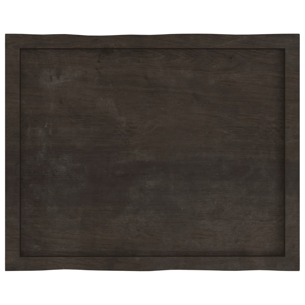 Bordplate mørkebrun80x60x(2-4)cm behandlet heltre naturlig kant