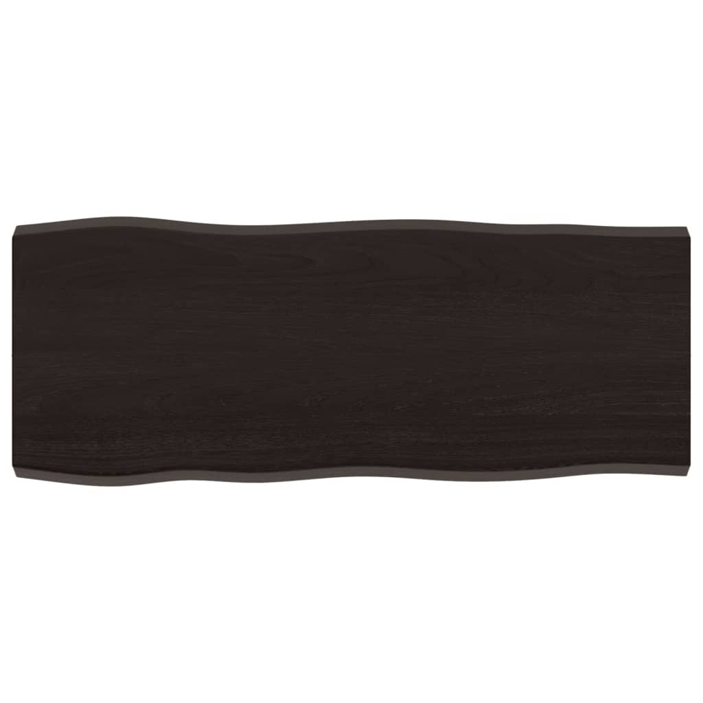 Bordplate mørkegrå 100x40x4 cm behandlet eik naturlig kant