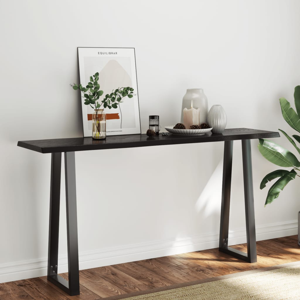 Bordplate mørkebrun 160x40x(2-4)cm behandlet heltre naturlig