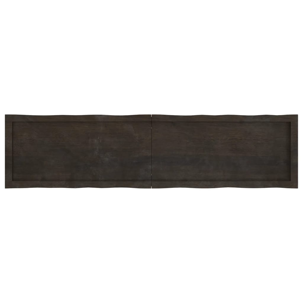 Bordplate mørkegrå 160x40x6 cm behandlet eik naturlig kant