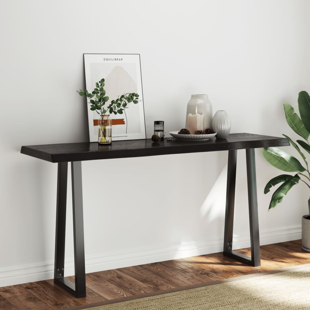 Bordplate mørkebrun 160x50x(2-6)cm behandlet heltre naturlig
