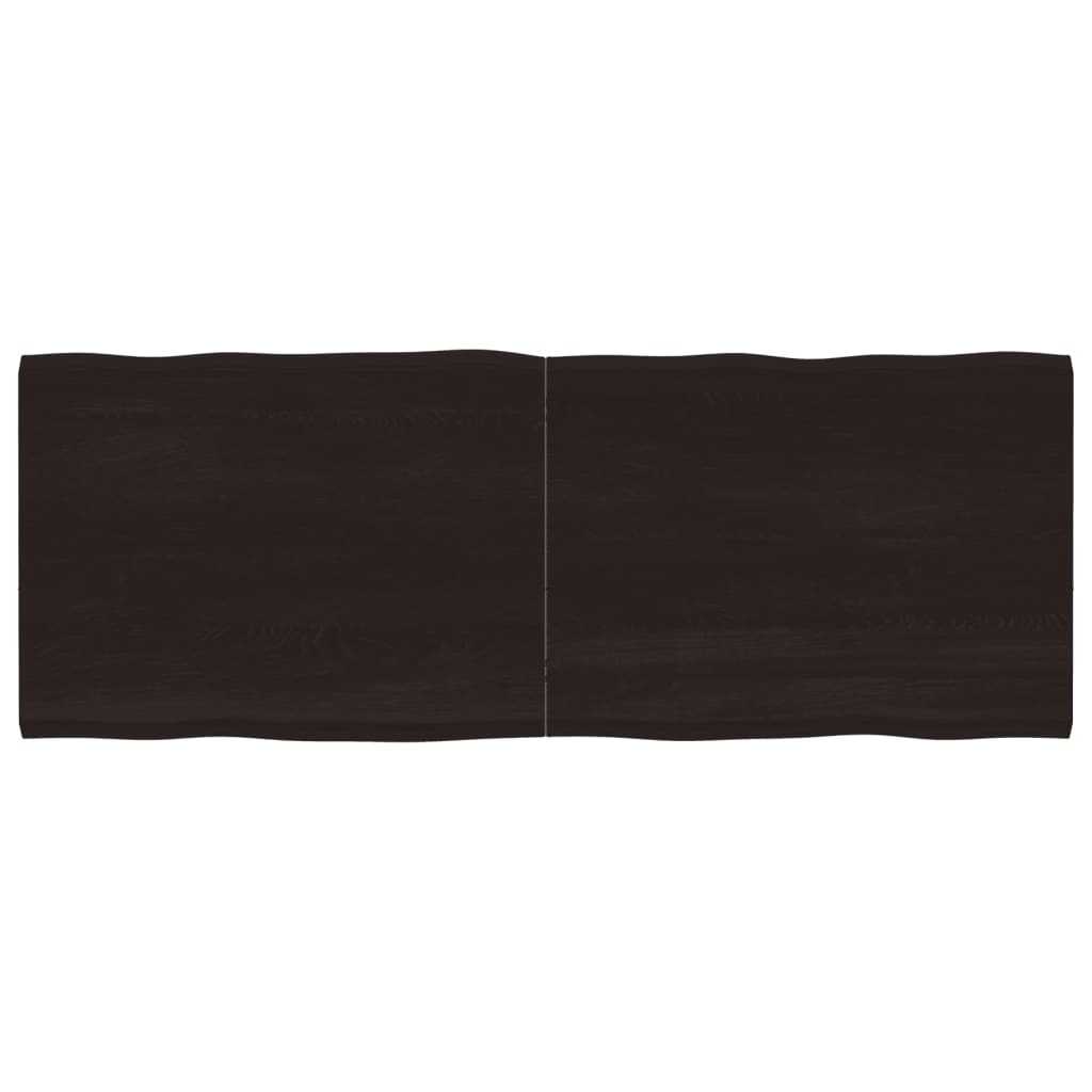 Bordplate mørkegrå 160x60x4 cm behandlet eik naturlig kant