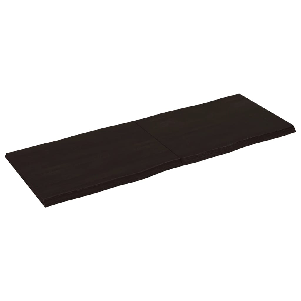 Bordplate mørkegrå 160x60x4 cm behandlet eik naturlig kant