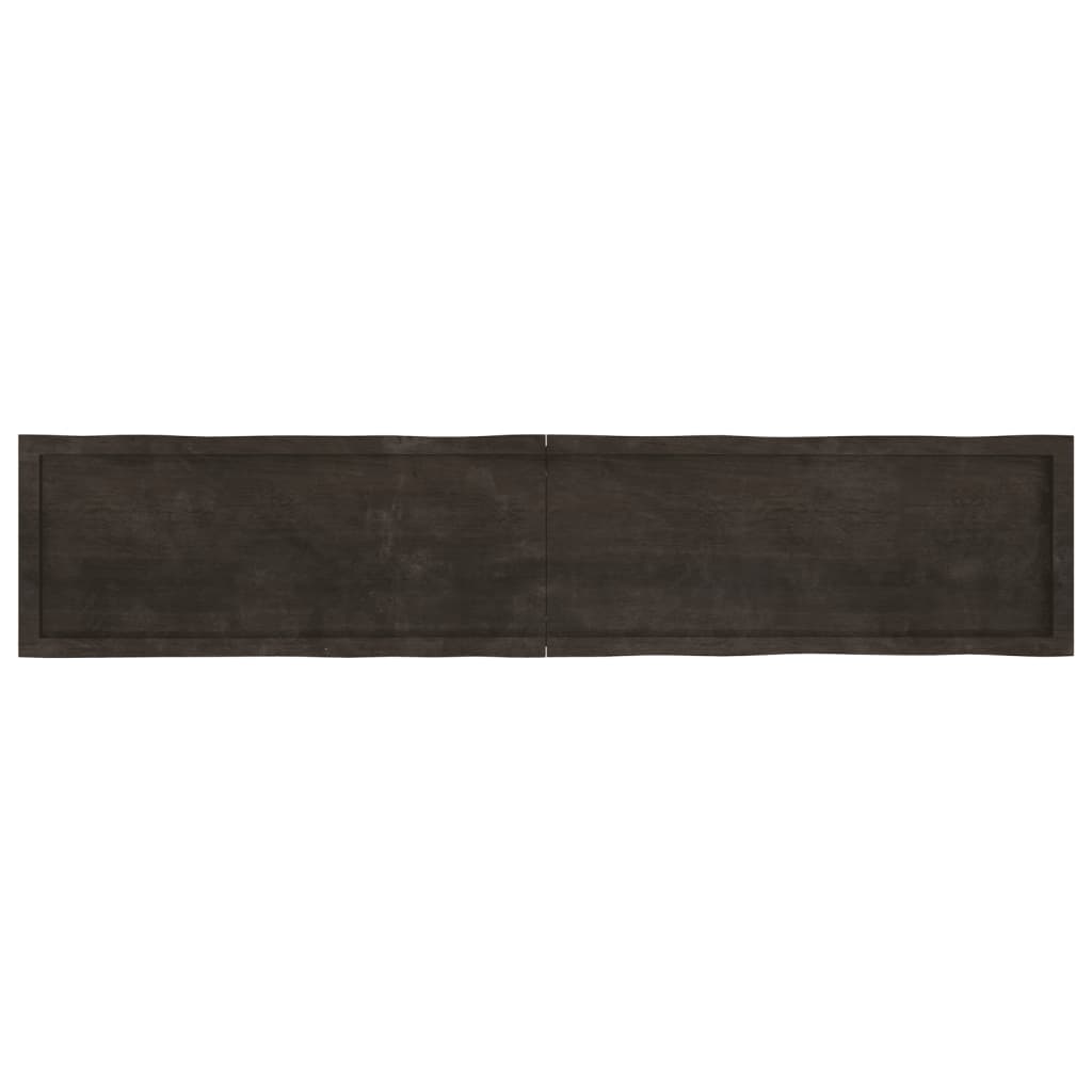 Bordplate mørkegrå 200x40x6 cm behandlet eik naturlig kant