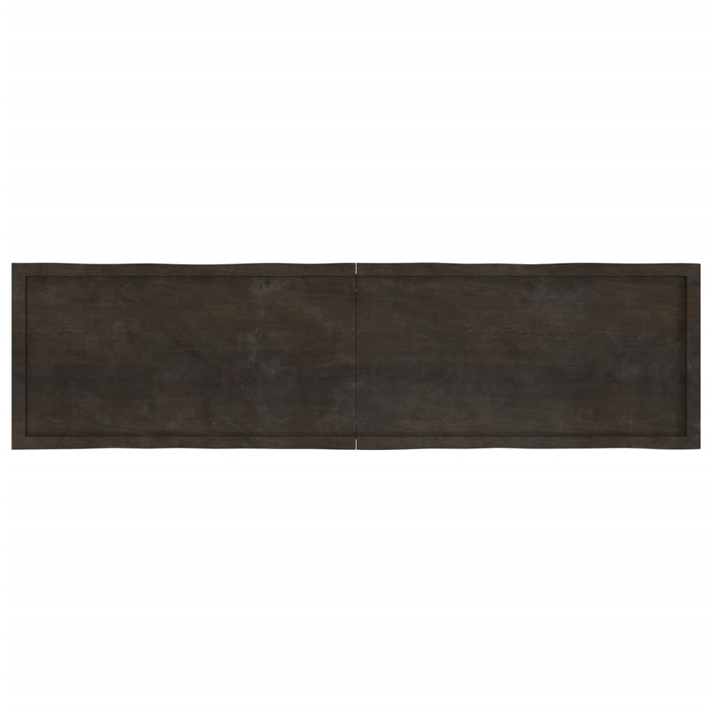 Bordplate mørkegrå 200x50x4 cm behandlet eik naturlig kant