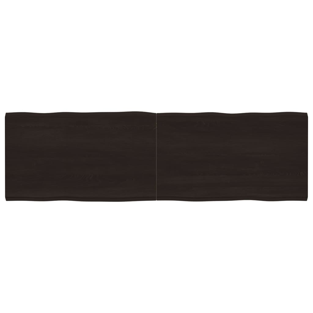 Bordplate mørkegrå 200x60x4 cm behandlet eik naturlig kant