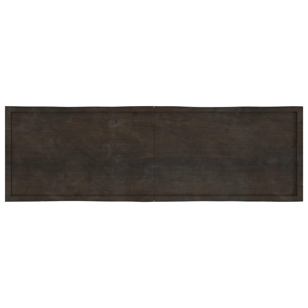 Bordplate mørkegrå 200x60x6 cm behandlet eik naturlig kant
