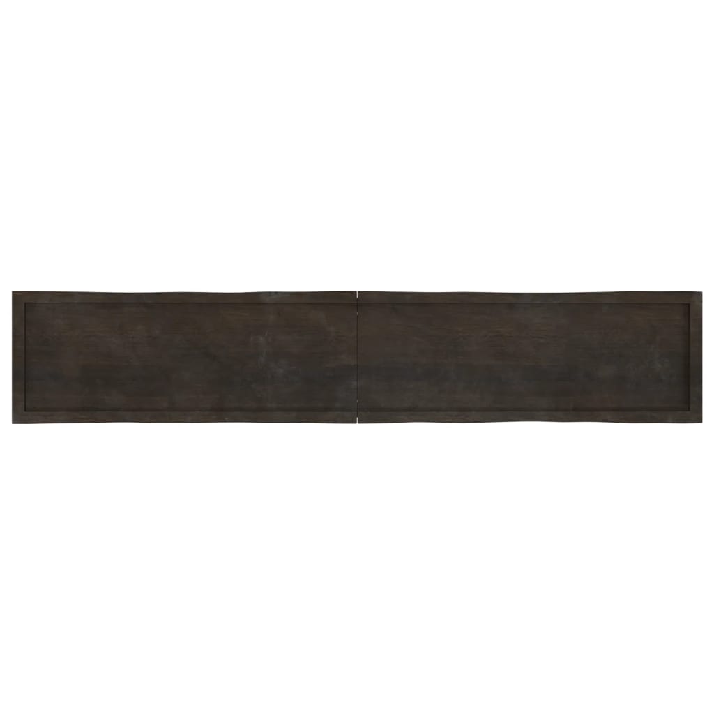 Bordplate mørkegrå 220x40x4 cm behandlet eik naturlig kant