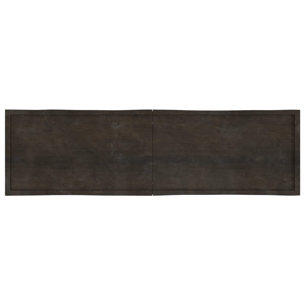Bordplate mørkegrå 220x60x6 cm behandlet eik naturlig kant