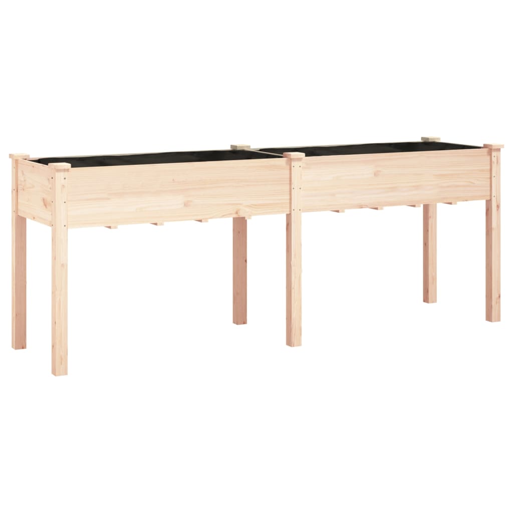 Plantekasse med foring 203x53x76 cm heltre gran