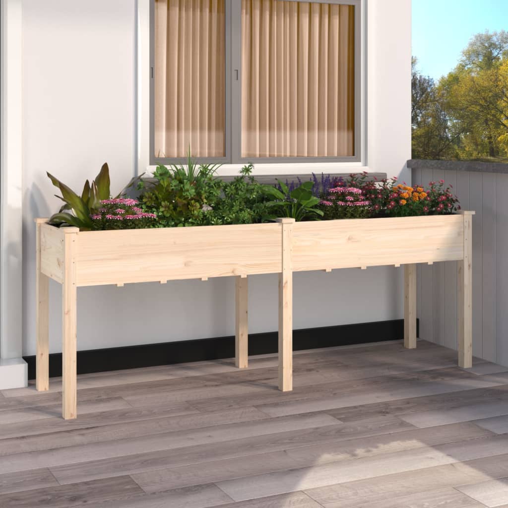 Plantekasse med foring 203x53x76 cm heltre gran