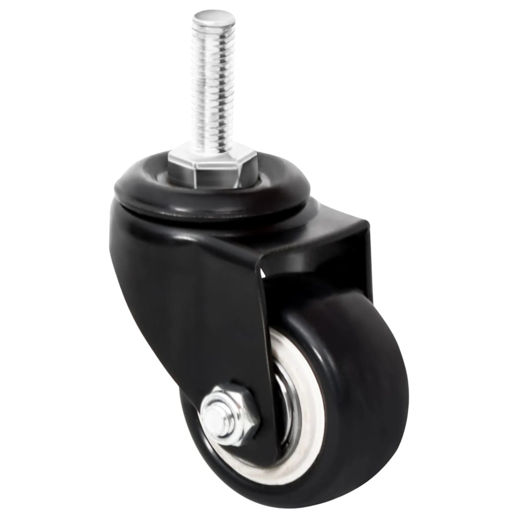 Hjul til plantekasser 4 stk svart 8x3,5x8 cm jern