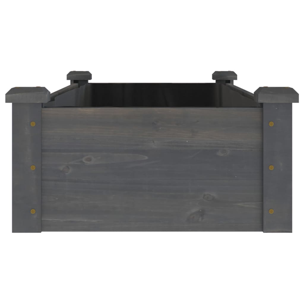 Høybed med foring grå 120x45x25 cm heltre gran