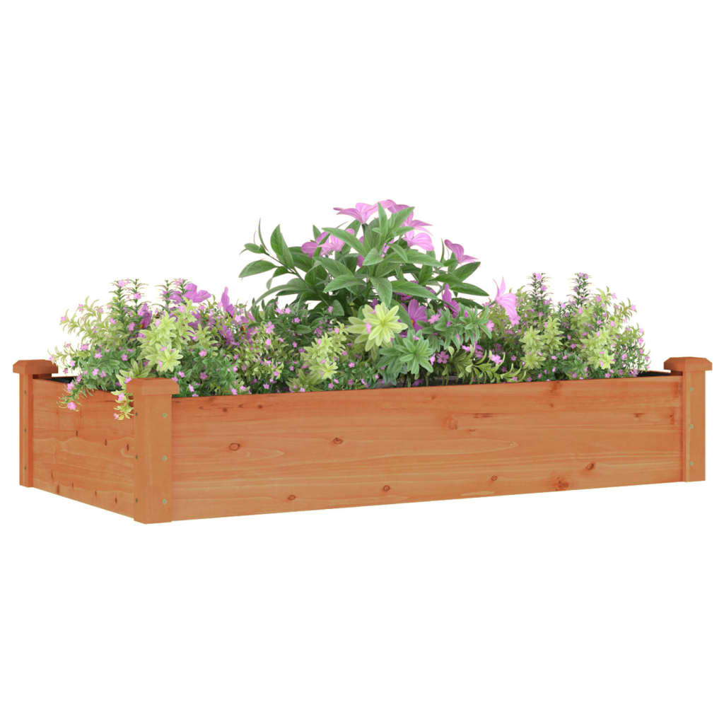 Høybed med foring brun 120x60x25 cm heltre gran