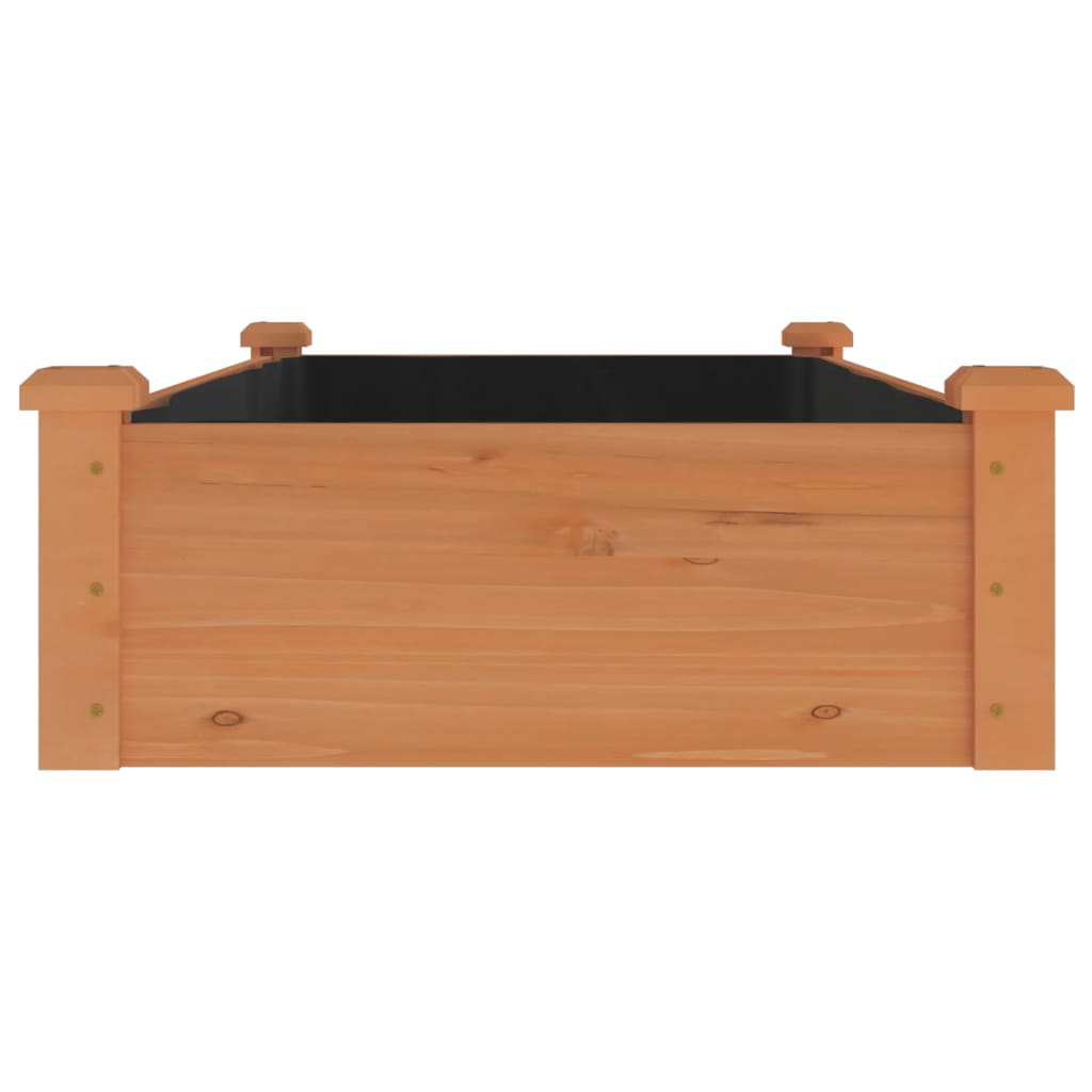 Høybed med foring brun 120x60x25 cm heltre gran